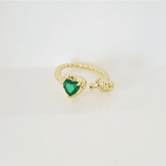 anillo corazon amarrado verde