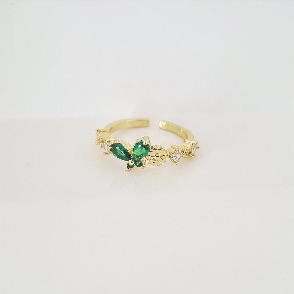 anillo mariposa verde