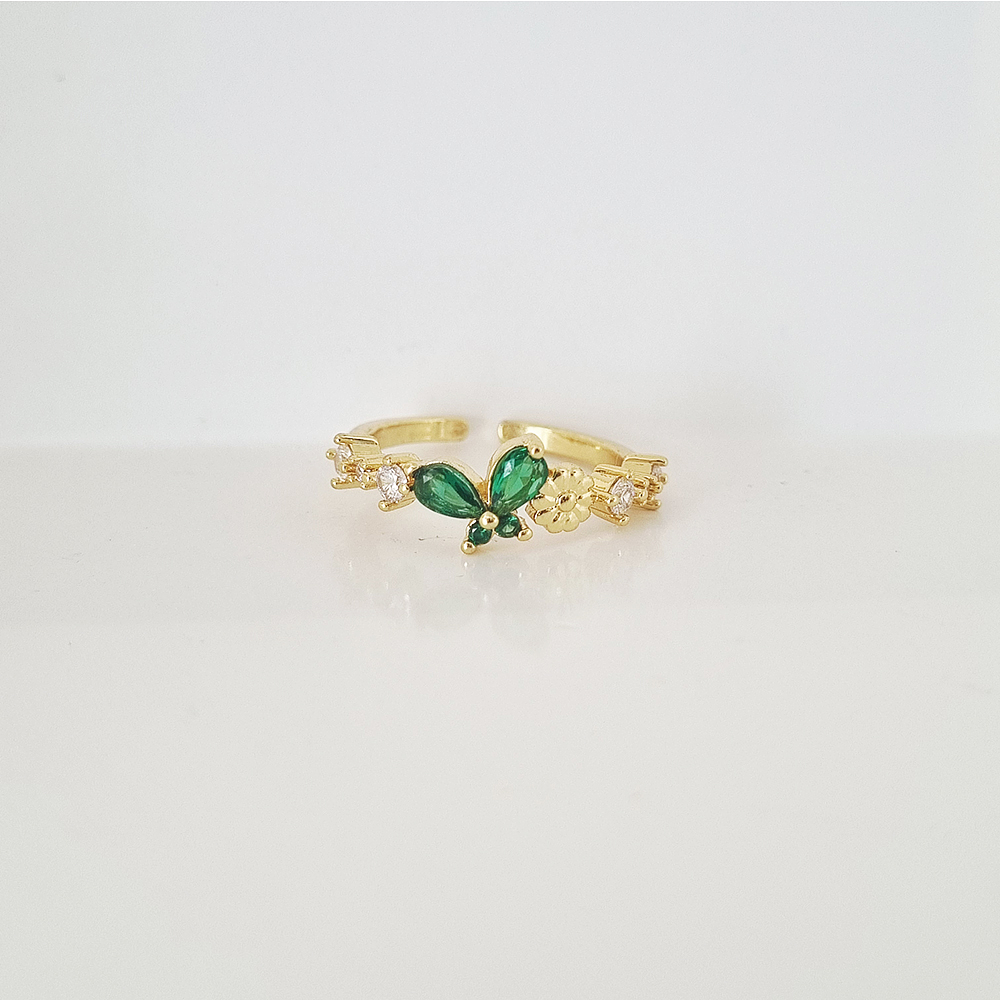 anillo mariposa verde