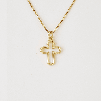 cadena cruz siluete dorada