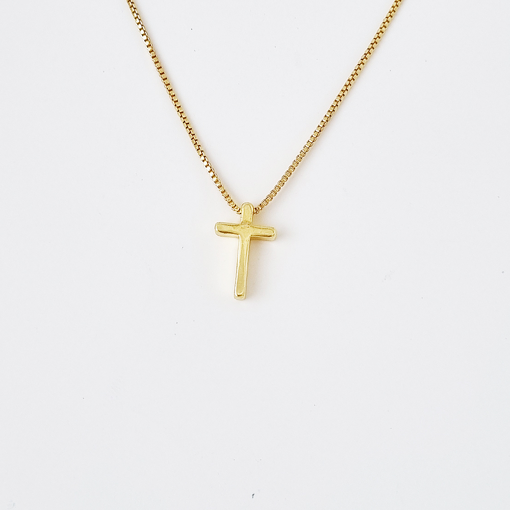 cadena cruz lisa mini