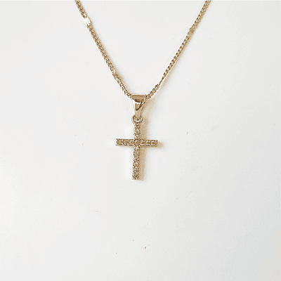 cadena cruz mini brillante