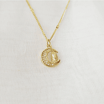 CADENA DIJE VIRGEN GUADALUPE MEDIALUNA BRILLANTE