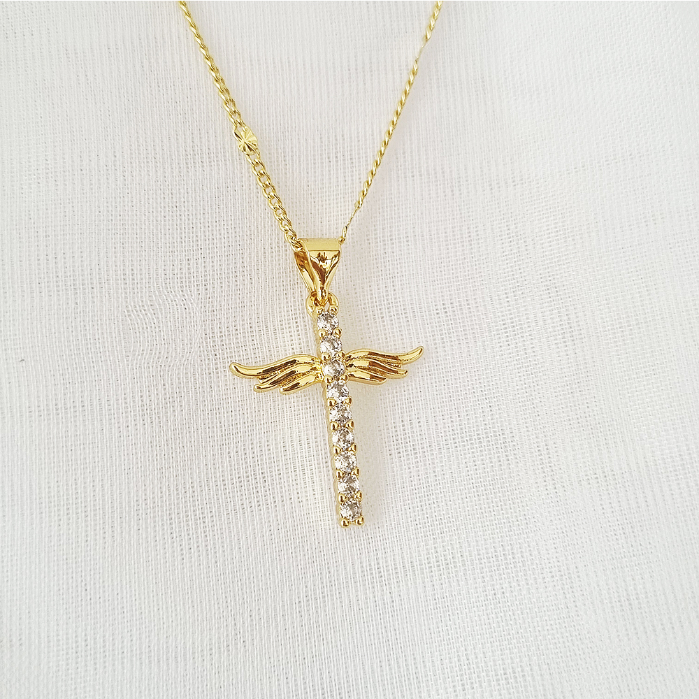 CADENA CRUZ ALAS BRILLANTES