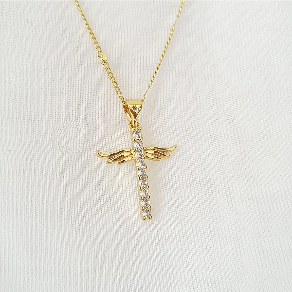 CADENA CRUZ ALAS BRILLANTES