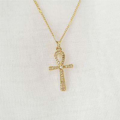 CADENA CRUZ EGIPCIA BRILLANTE