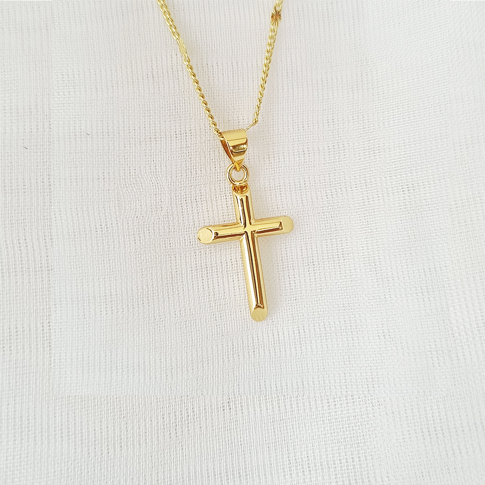 CADENA CRUZ LISA GRANDE