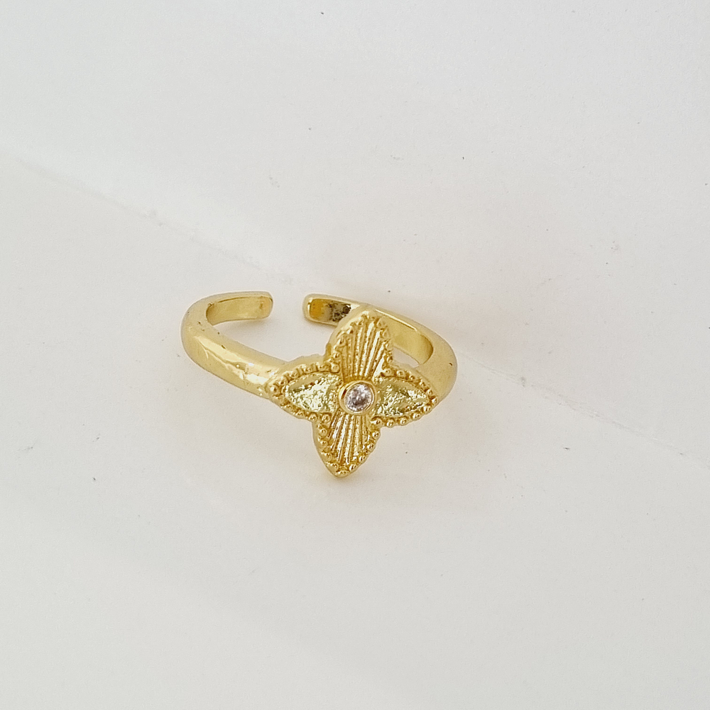 ANILLO TREBOL BRILLANTE