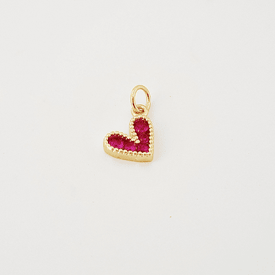 DIJE CORAZON AMORE FUCSIA