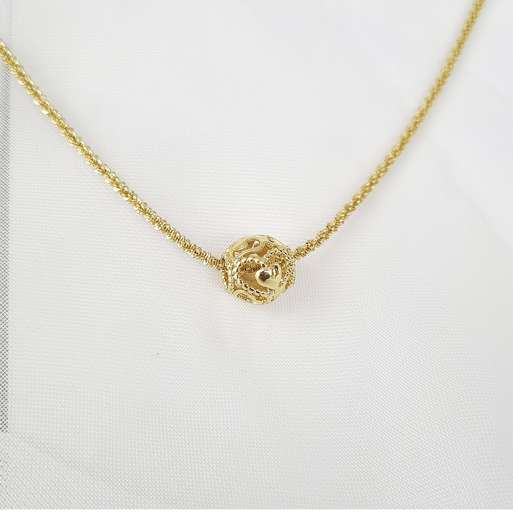 COLLAR PANDOR ARO CORAZON DORADO