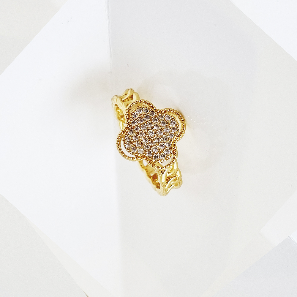 ANILLO TREBOL BRILLANTE