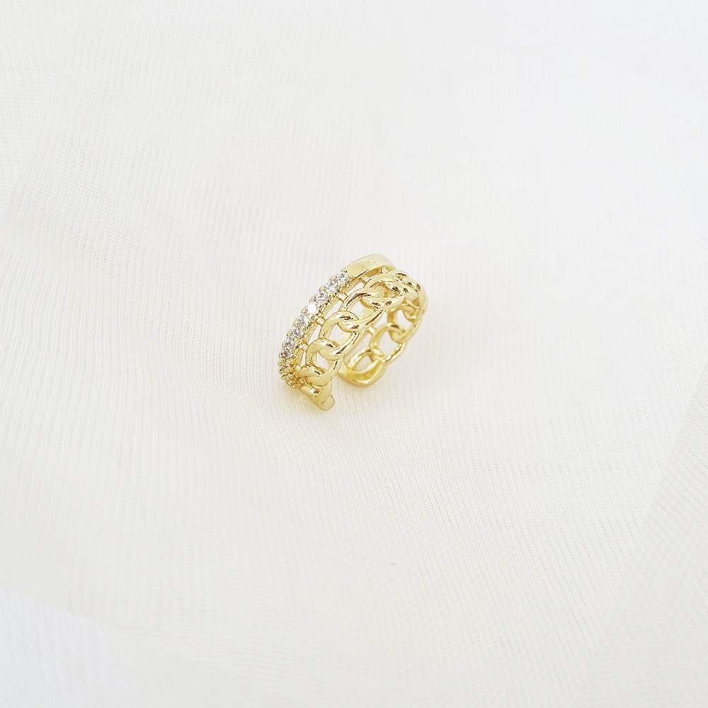 EARCUFF ESLABON BRILLANTE