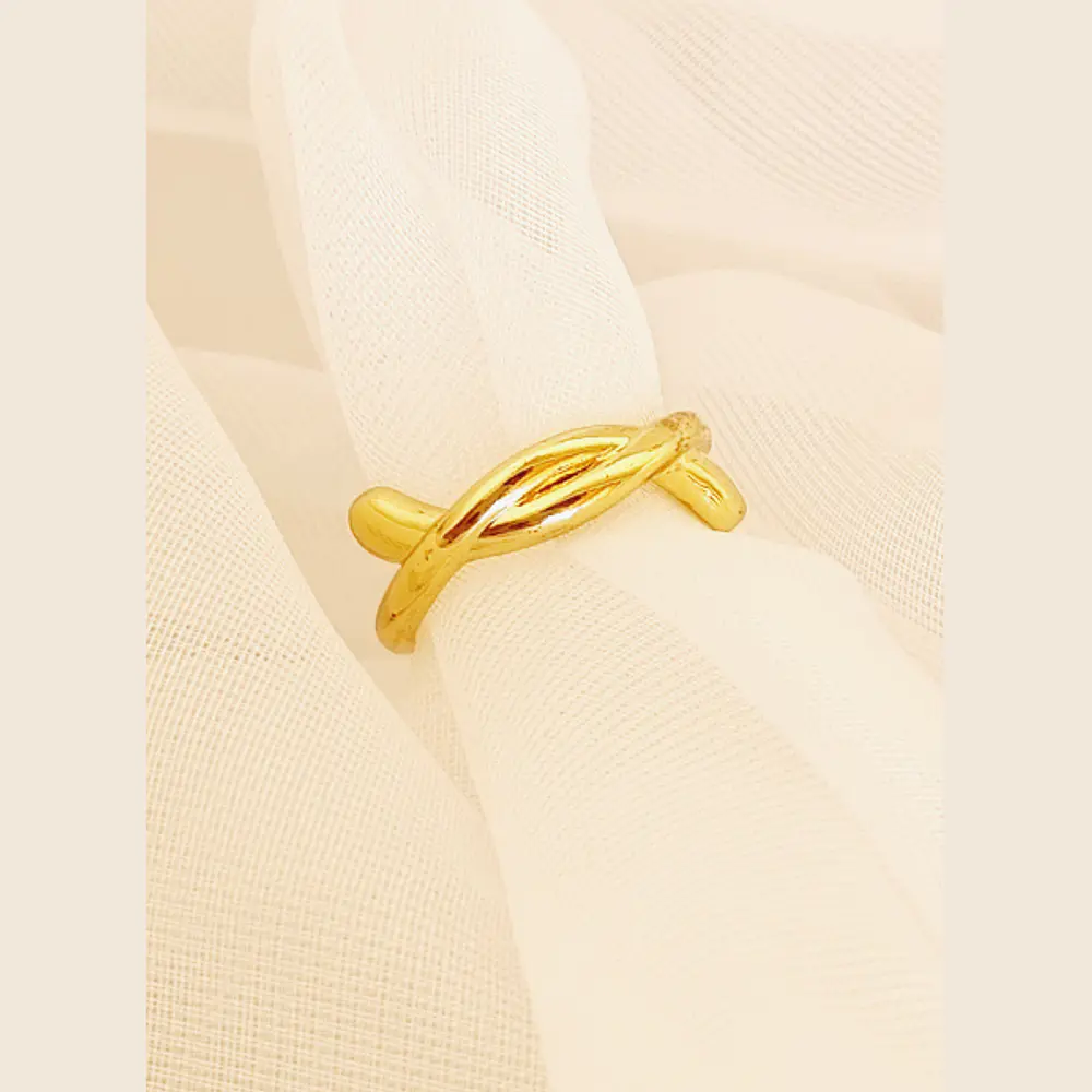 ANILLO CRUZADO DORADO