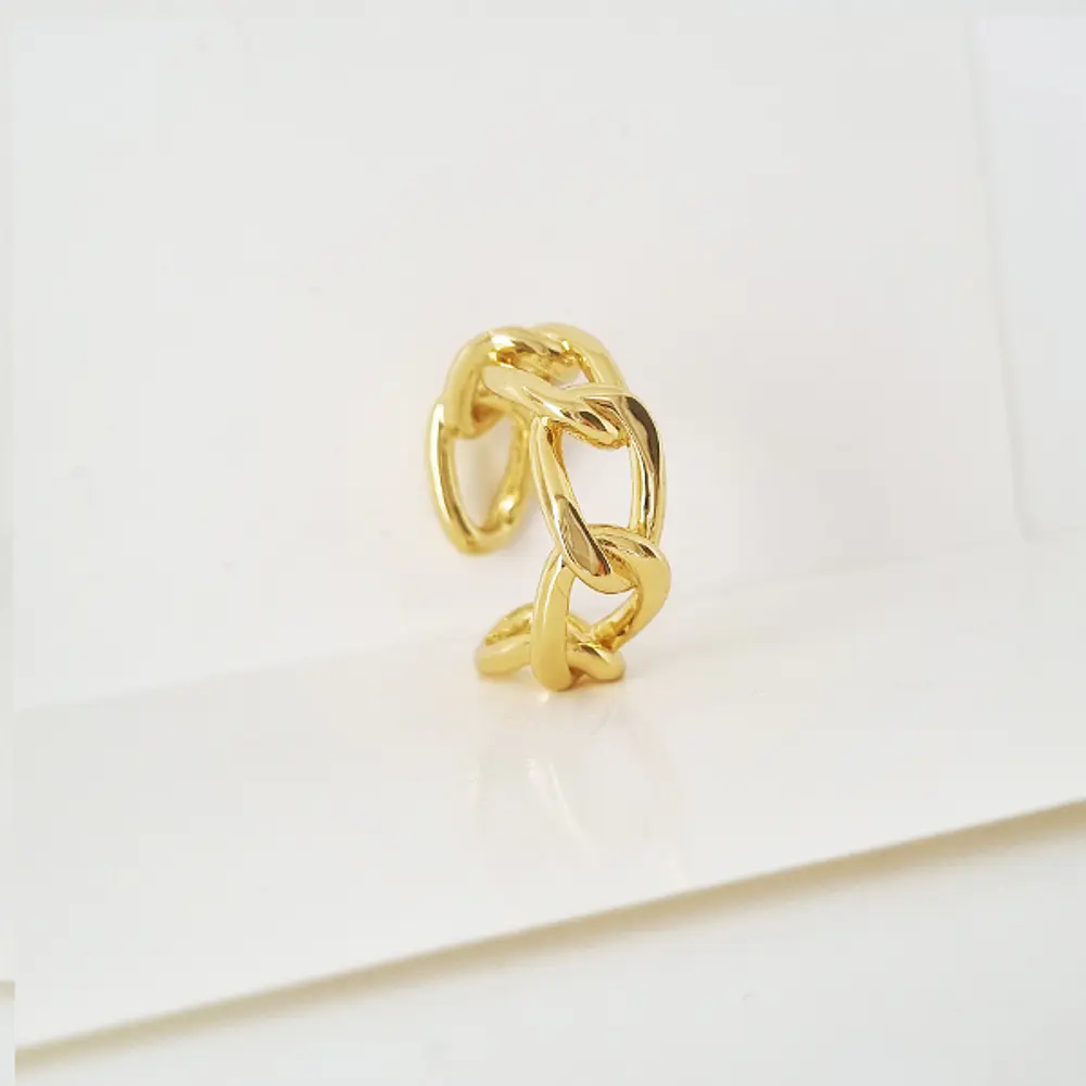 ANILLO ESLABON DORADO