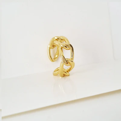 ANILLO ESLABON DORADO