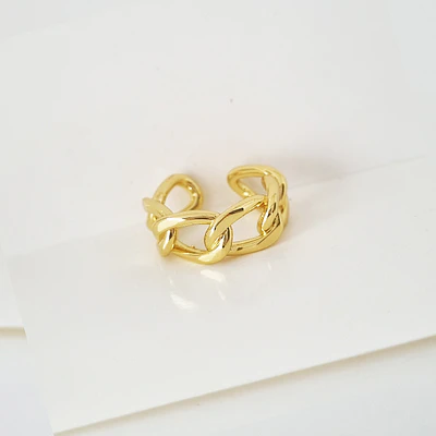 ANILLO ESLABON DORADO