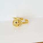 ANILLO ESFERA SOLITARIA DORADA