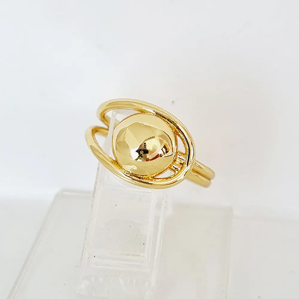 ANILLO ESFERA SOLITARIA DORADA