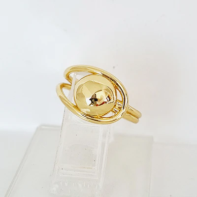 ANILLO ESFERA SOLITARIA DORADA