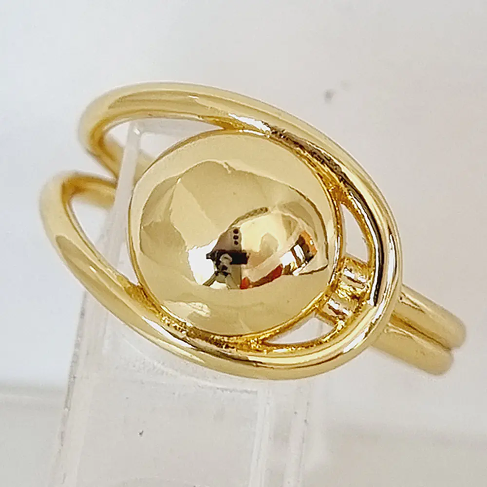 ANILLO ESFERA SOLITARIA DORADA