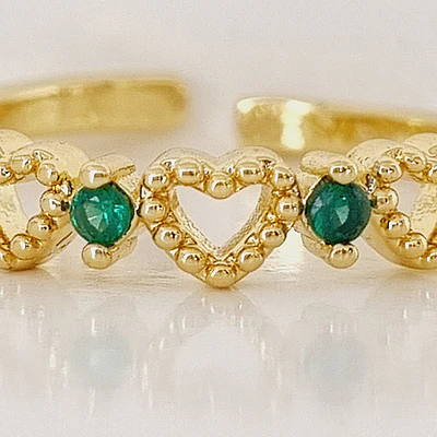 ANILLO MAR CORAZON VERDE