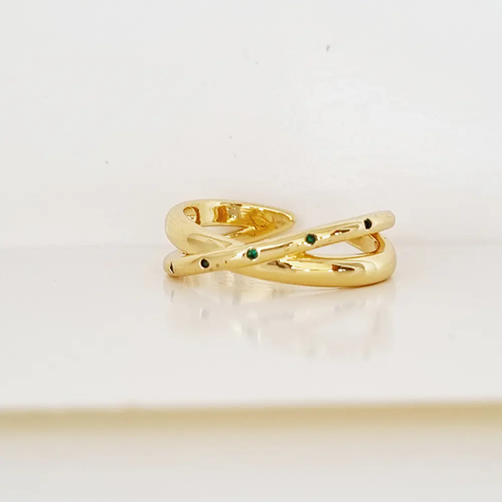 ANILLO CRUZADO VERDE