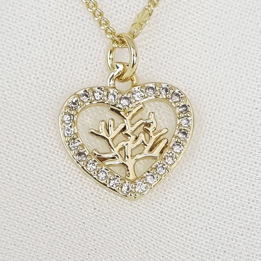 CADENA CORAZON ARBOL VIDA