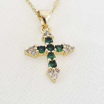 CADENA CRUZ ROMANA VERDE 