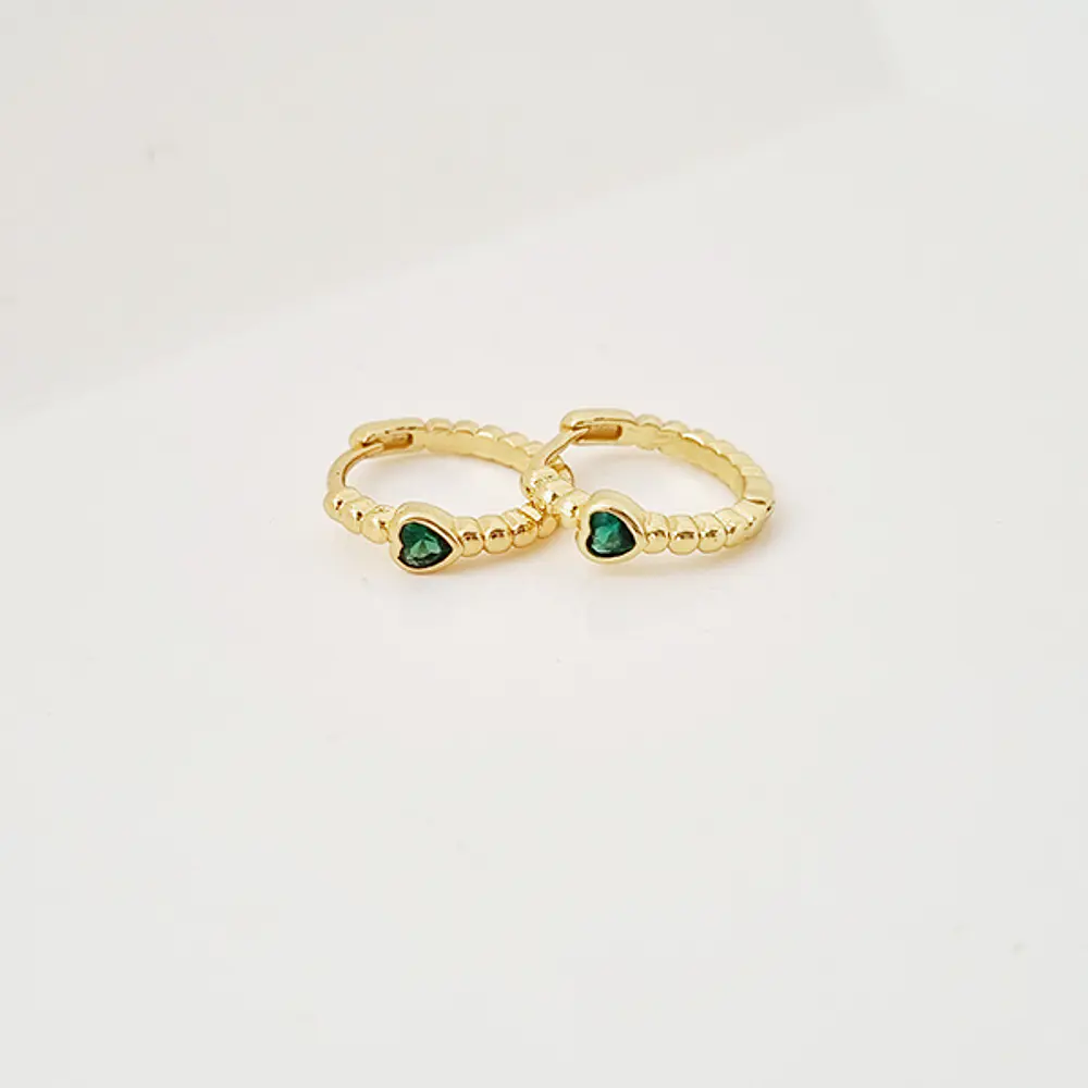 MINI AROS CORAZON VERDE
