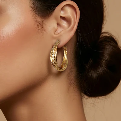 AROS CANDONGAS TRENZA DORADA
