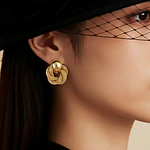 AROS TOPOS TRENZA DORADA