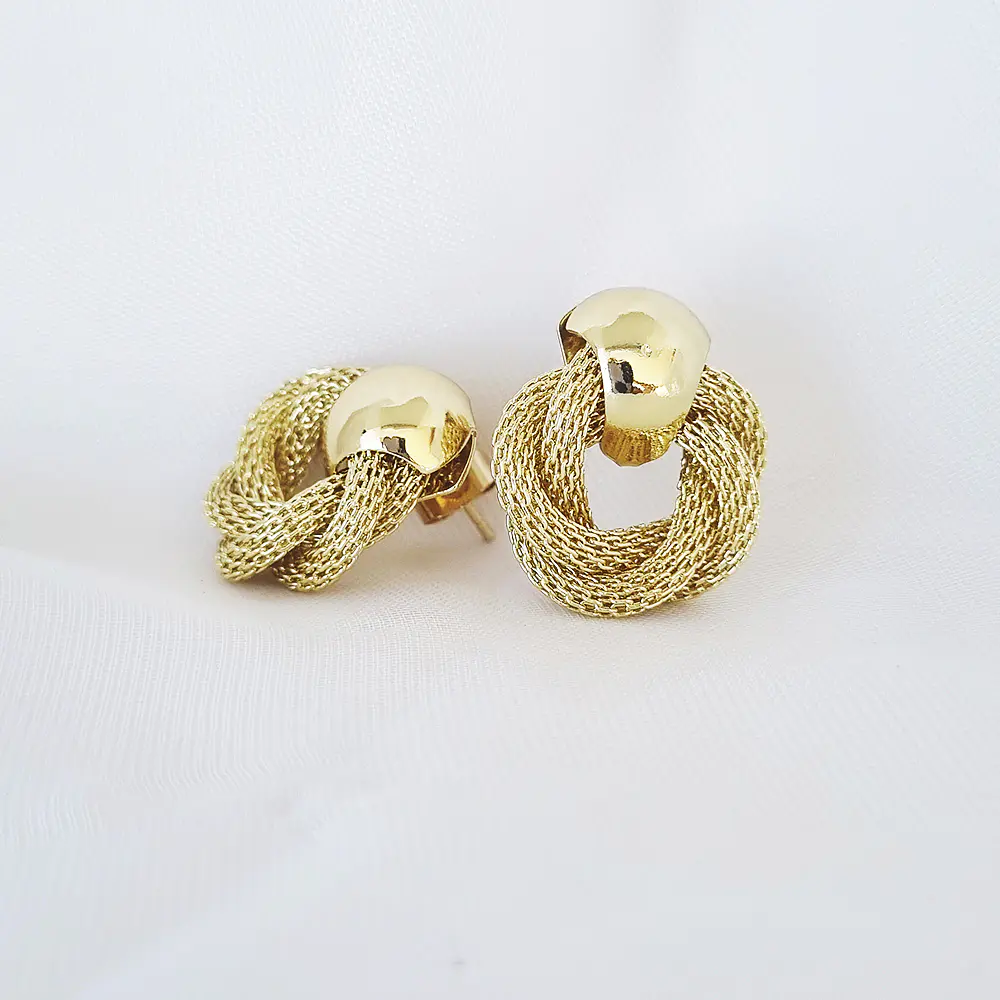 AROS TOPOS TRENZA DORADA