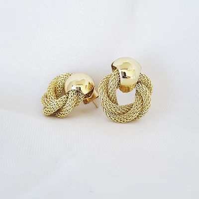 AROS TOPOS TRENZA DORADA