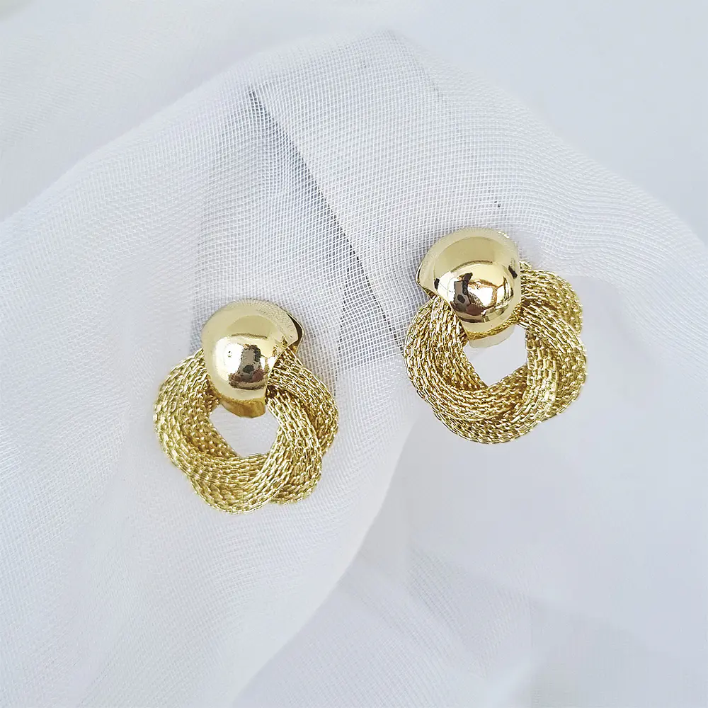 AROS TOPOS TRENZA DORADA