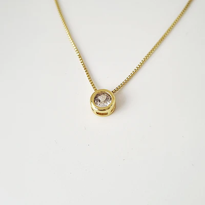 CADENA CIRCON SOLITAIRE BRILLANTE