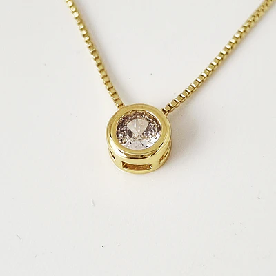 CADENA CIRCON SOLITAIRE BRILLANTE