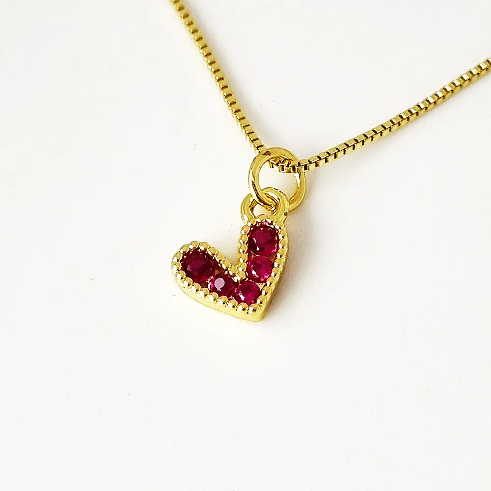 CADENA CORAZON AMORE FUCSIA