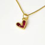CADENA CORAZON AMORE FUCSIA