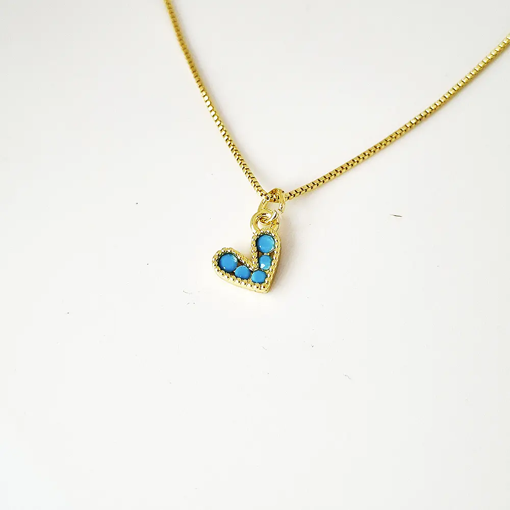 CADENA CORAZON AMORE TURQUESA