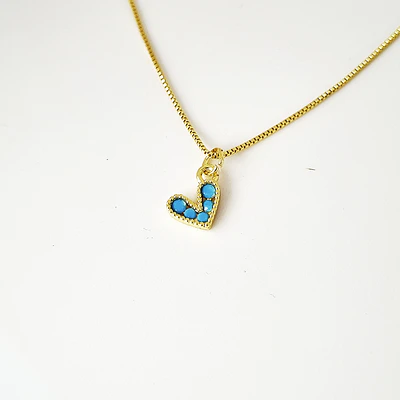 CADENA CORAZON AMORE TURQUESA