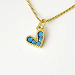CADENA CORAZON AMORE TURQUESA