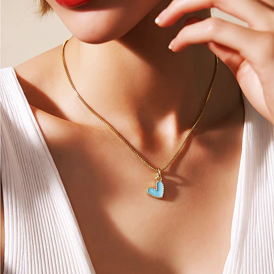 CADENA CORAZON JOLIE TURQUESA