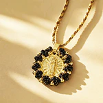 CADENA VIRGEN GUADALUPE MOSTACILLA NEGRA