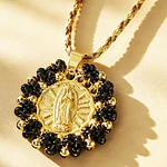 CADENA VIRGEN GUADALUPE MOSTACILLA NEGRA
