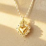 CADENA SAGRADO CORAZON MOSTACILLA BLANCA