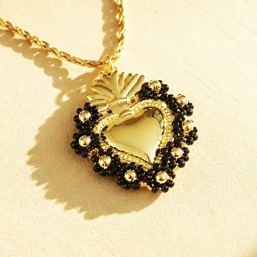 CADENA SAGRADO CORAZON MOSTACILLA NEGRA