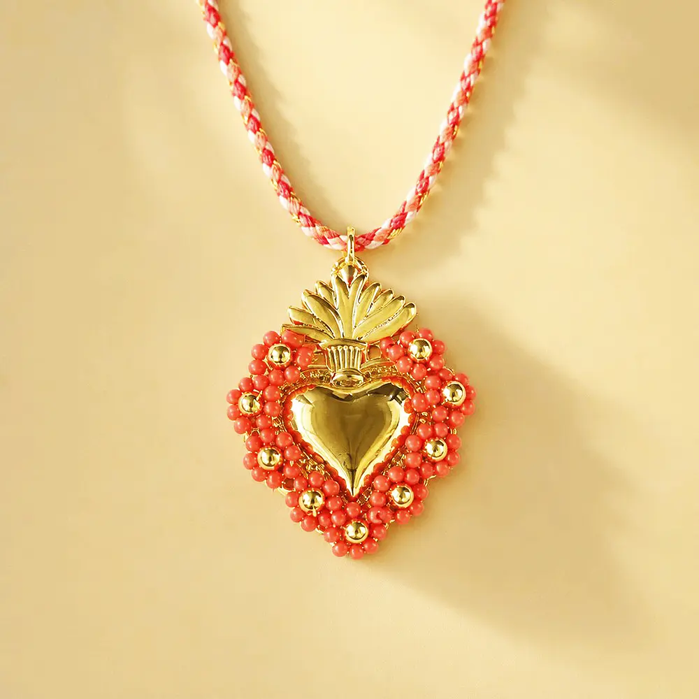 CADENA SAGRADO CORAZON MOSTACILLA ROJA