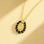 CADENA VIRGEN MILAGROSA MOSTACILLA NEGRA