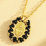 CADENA VIRGEN MILAGROSA MOSTACILLA NEGRA