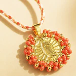CADENA VIRGEN GUADALUPE MOSTACILLA ROJA